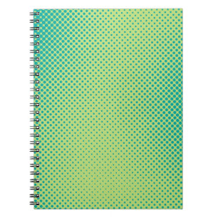 Cuaderno Retroceso de arte pop verde brillante y turquesa
