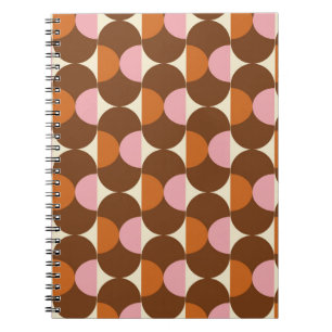 Cuaderno retrocosecha de patrón retro vintage de los años 7