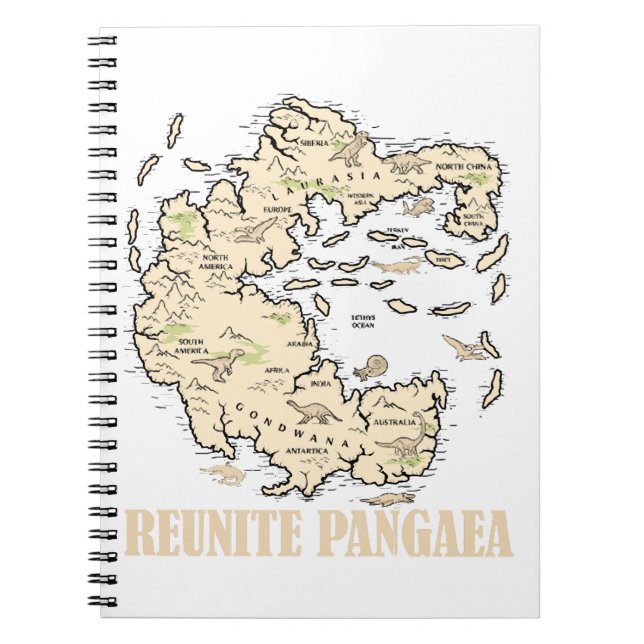 Cuaderno Reúne Pangaea World map History Funny Geology Gi (Frente)