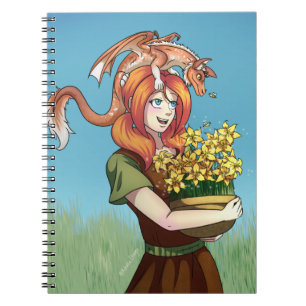 Cuaderno Reuniendo flores con un dragón