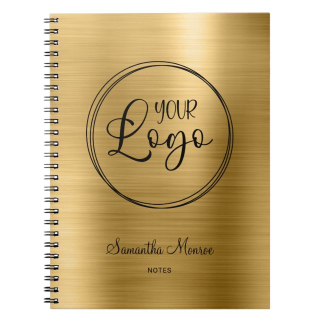 Cuaderno Reunión de Relieve metalizado Faux Gold Ombre con  (Frente)