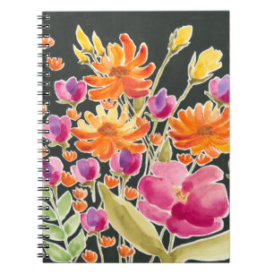 Cuaderno Reunión espléndida - Flores rosas y Naranjas