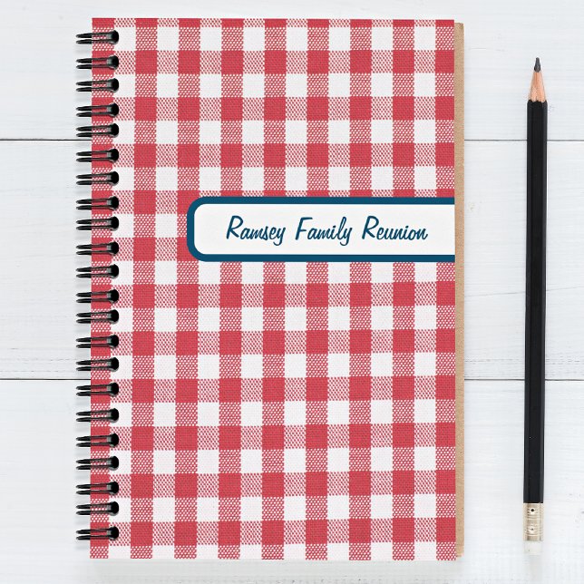 Cuaderno Reunión Familiar de Cuadros Gingham Rojo y Blanco  (Subido por el creador)