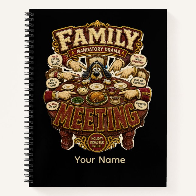 Cuaderno Reunión Familiar Personalizada Camiseta Divertida  (Anverso)
