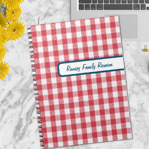 Cuaderno Reunión texturizada de la familia Gingham Plaid en