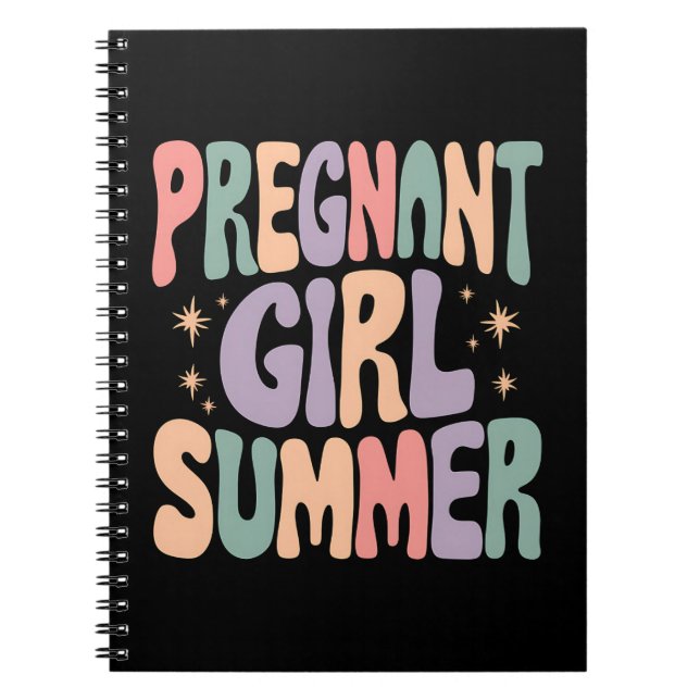 Cuaderno Revelación de embarazo Chica preñado Baby Shower (Frente)