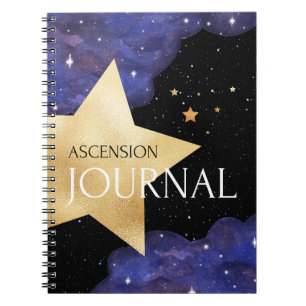 Cuaderno Revista de ascensión - Estrella cósmica morada y d