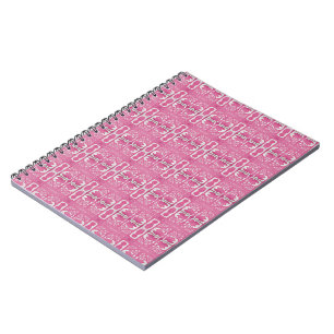 Cuaderno Revista de Bloque Impreso a Mano Abstracto Magenta