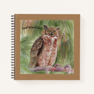 Cuaderno Revista de búho de cuerno grande