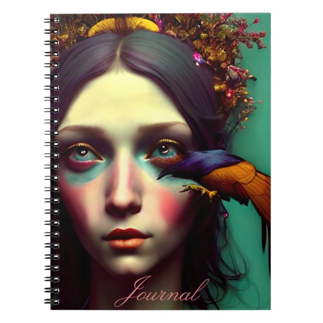 Cuaderno Revista de Chica colorida y abstracta moderna (Frente)