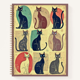 Cuaderno Revista de gatos modernos de mediados de siglo vin
