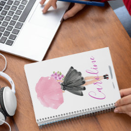 Cuaderno Revista de la mujer de vestir negro, elegante, de 