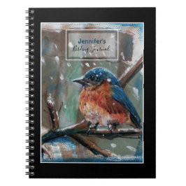 Cuaderno Revista de observación de aves con arte Bluebird