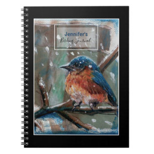 Cuaderno Revista de observación de aves con arte Bluebird
