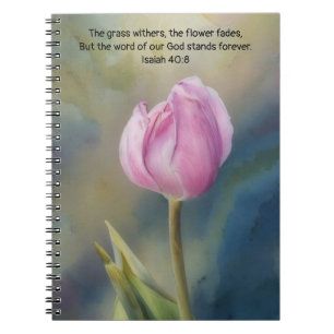 Cuaderno Revista de oración de Biblia de Tulipanes Rosados
