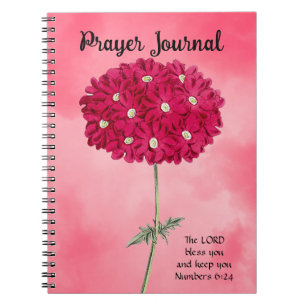 Cuaderno Revista de oración de estilo vintage Magenta Hydra