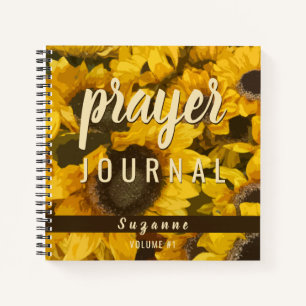 Cuaderno Revista de oración personalizada Acuarela girasol