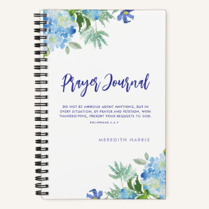 Cuaderno Revista de oraciones Moderno Watercolor Floral Blo