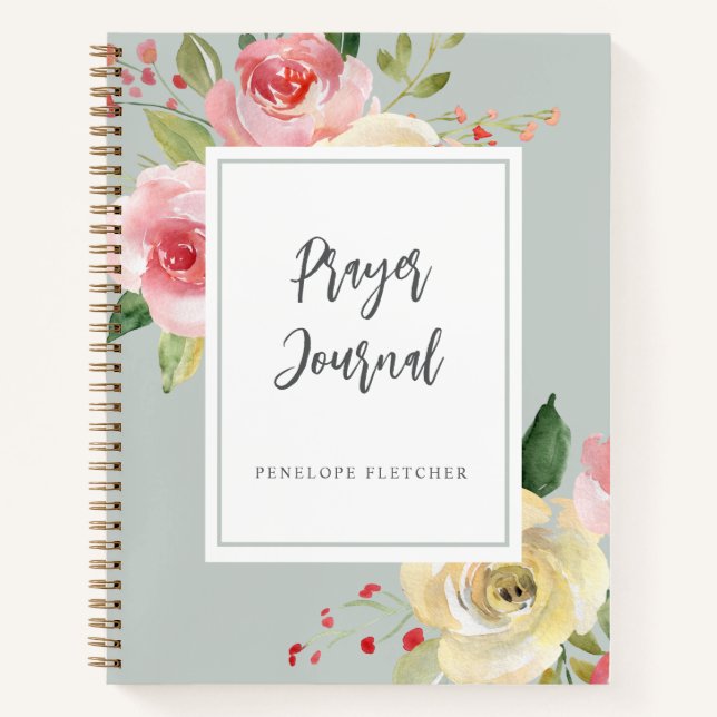 Cuaderno Revista de oraciones Watercolor Bright Blooms (Anverso)