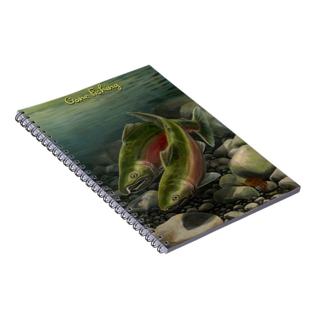 Cuaderno Revista de pesca Personalizado de Arte Coho Salmon (Lado Derecho)