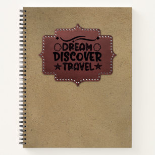 Cuaderno Revista de viaje de sueño portátil de cuero marrón