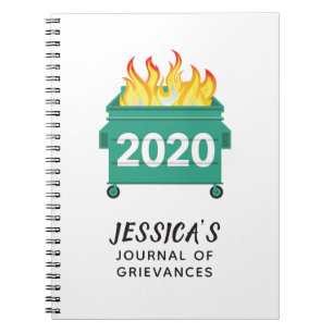 Cuaderno Revista divertida personalizada Dumpster Fire 2020
