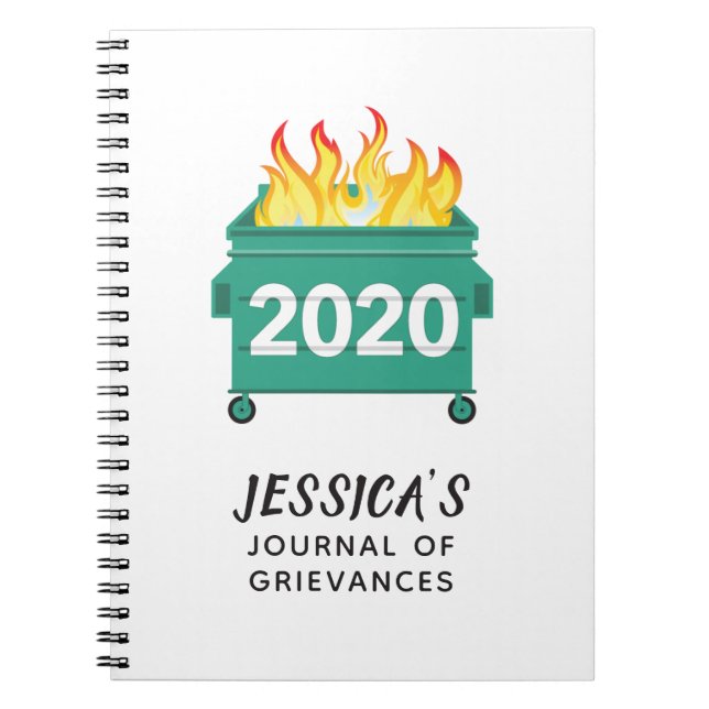 Cuaderno Revista divertida personalizada Dumpster Fire 2020 (Frente)