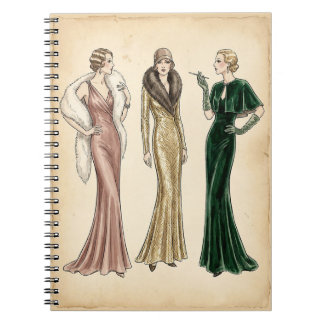 Cuaderno Revista en espiral de arte de moda de los años 30