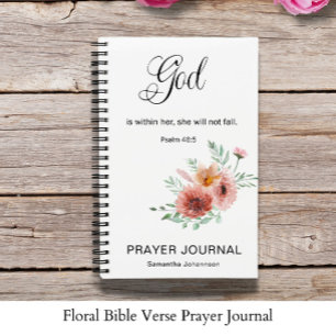 Cuaderno Revista Floral Biblia Verse Prayer