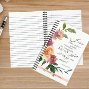 Cuaderno Revista Floral Biblia Verse Prayer
