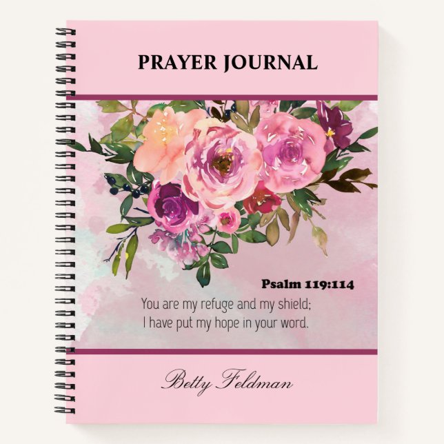 Cuaderno Revista Floral Biblia Verse Prayer (Anverso)
