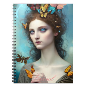 Cuaderno Revista Floral Resumen Fantasía Hembra Mariposa Jo