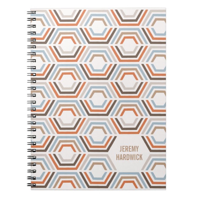 Cuaderno Revista geométrica de Hexagons divididos - cacao (Frente)