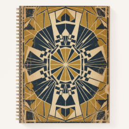 Cuaderno Revista geométrica octogonal dorada Art Déco vinta