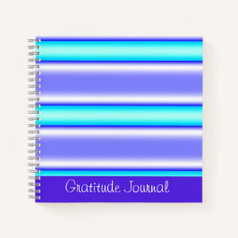 Cuaderno Revista Gratitude de rayas moradas azules y blanca