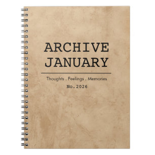 Cuaderno Revista Mensual de Archivo Vintage Personalizada 2