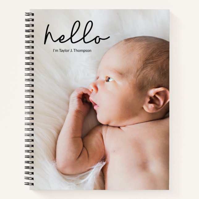 Cuaderno Revista para bebés con foto y nombre Personalizado (Anverso)