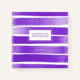 Cuaderno Revista personalizada Purple Sketchbook Stripes