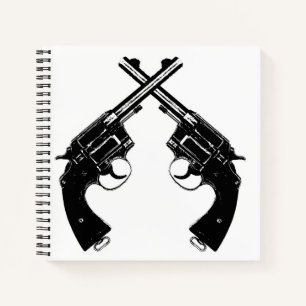 Cuaderno Revólveres antiguos cruzados // armas antiguas en 