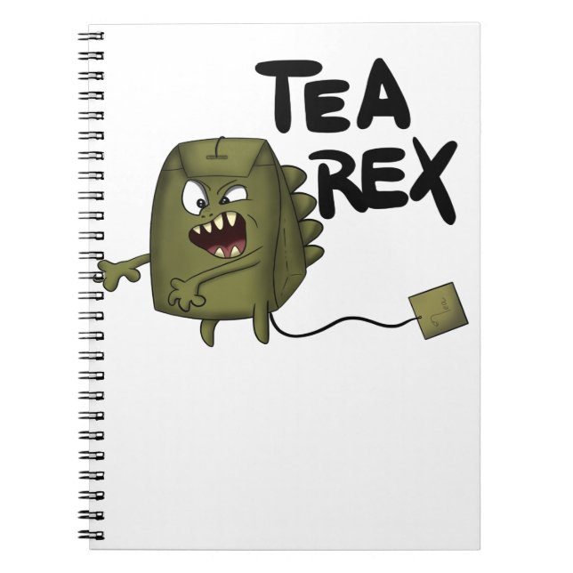 Cuaderno rex de té, dinosaurio divertido (Frente)