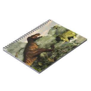 Cuaderno Rex del Tyrannosaurus que lucha contra