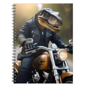 Cuaderno **"Rex reactivado: T-Rex en cuero en motocicleta
