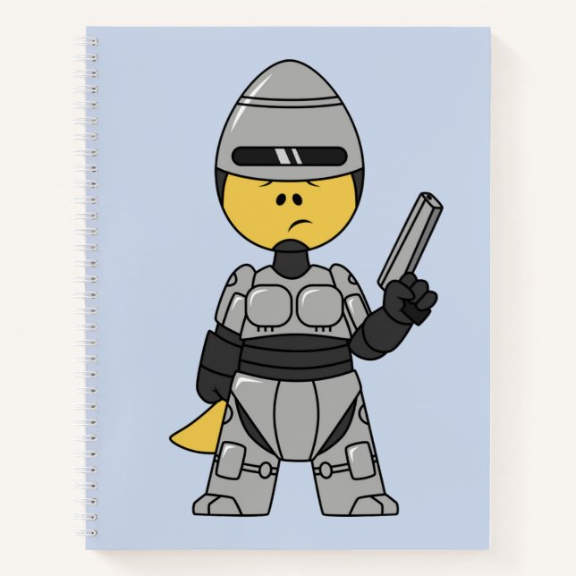 Cuaderno Rex Tirano Vestido Como Robocop. (Anverso)