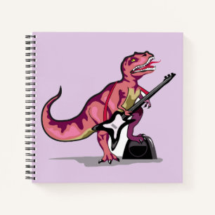 Cuaderno Rex Tyrannosaurus Tocando La Guitarra.