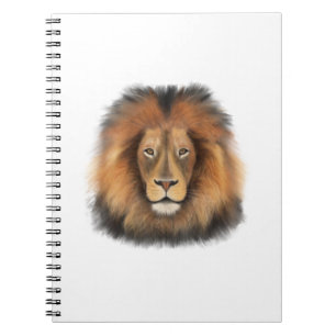 Cuaderno rey león del jungla realista masculino acuarela