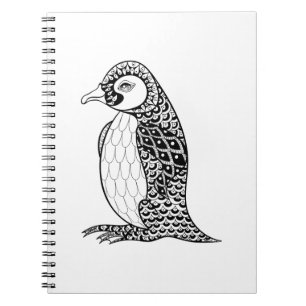 Cuaderno Rey pingüino artístico Zendoodle