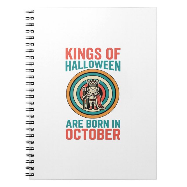 Cuaderno Reyes De Halloween Cumpleaños De Octubre Camiseta  (Frente)