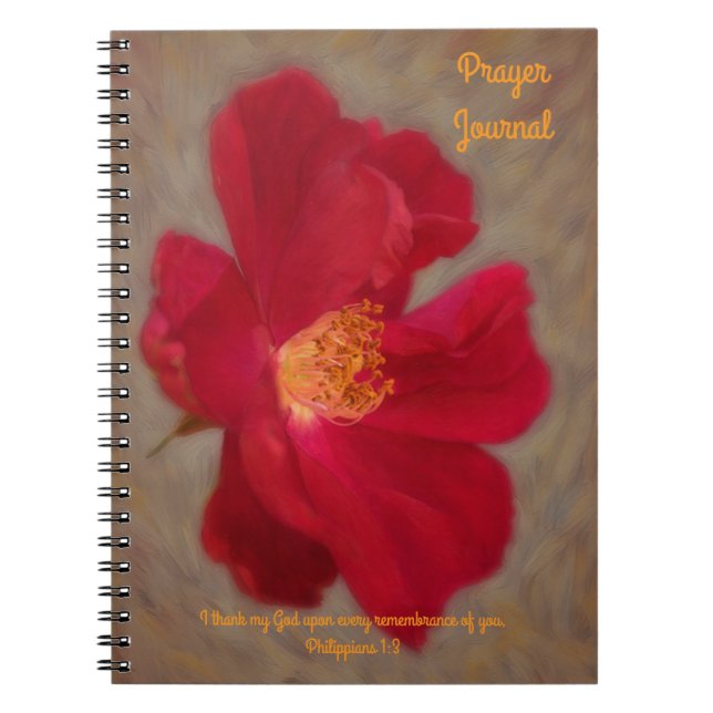 Cuaderno Rezo de arte de la rosa roja Diario Biblia Verse (Frente)