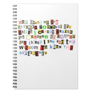 Cuaderno Rezo de la serenidad de la nota de rescate