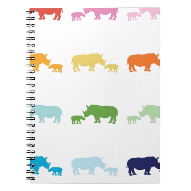 Cuaderno Rhinos del arco iris (Frente)